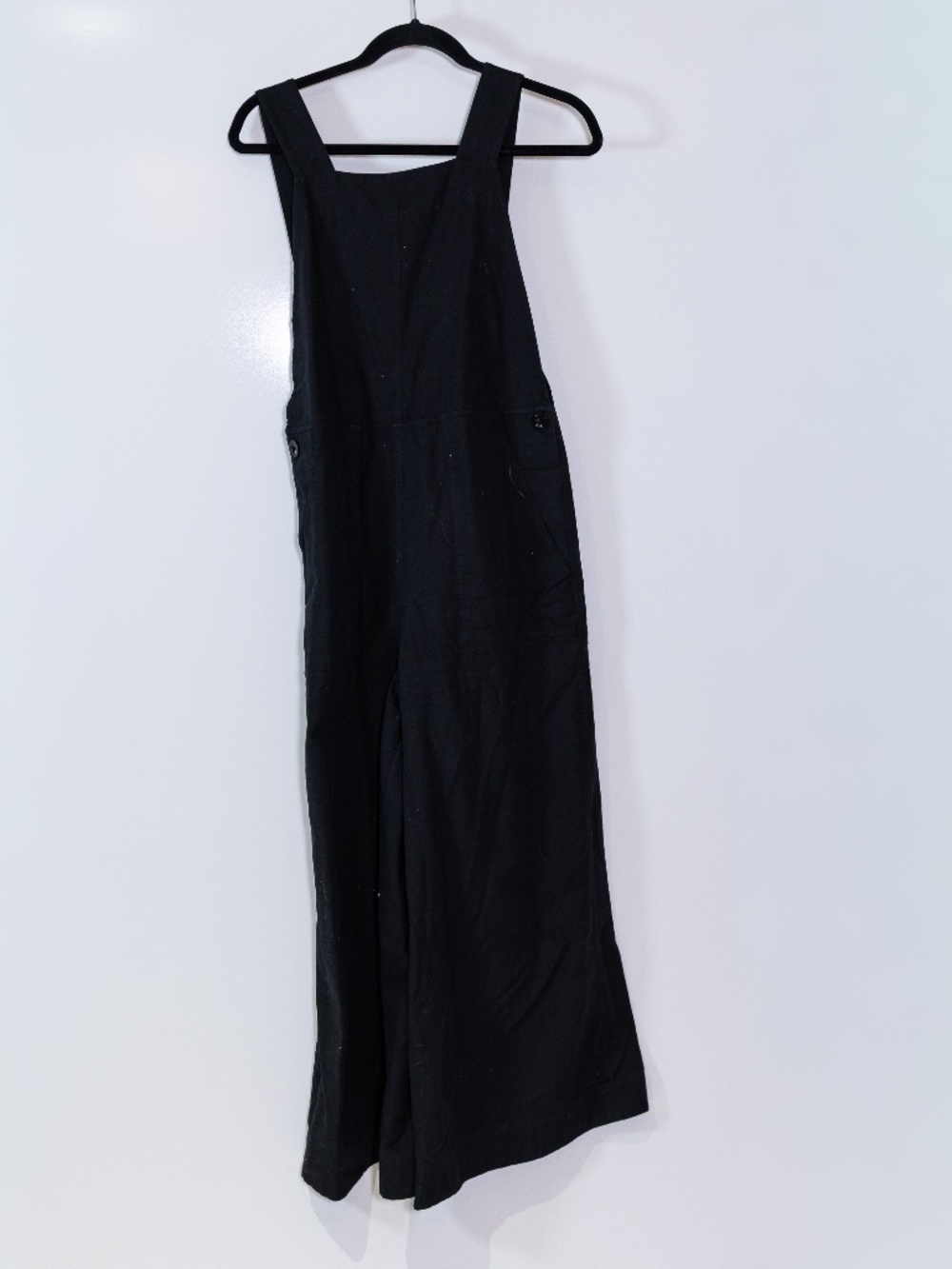 COS Cotton Blend Square Neck Full Length Jumpsuit Jumper Black Small